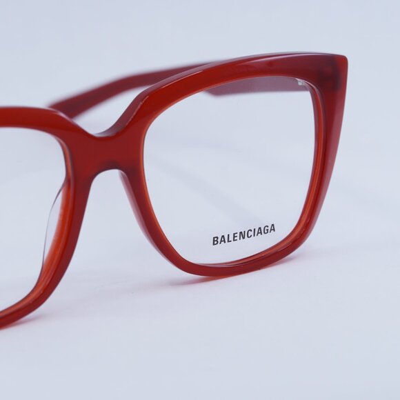 Balenciaga BB0062O 004 Eyeglasses 53mm Shiny Red Cat Eye Frame - Picture 8 of 11